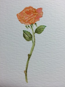 Watercolored Rose, definitely needs work!